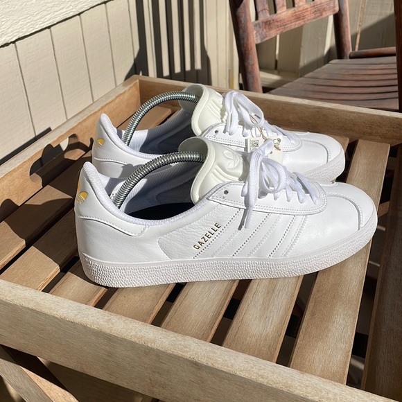 Adidas Gazelle ADV White Leather Mens 10 - Picture 3 of 5